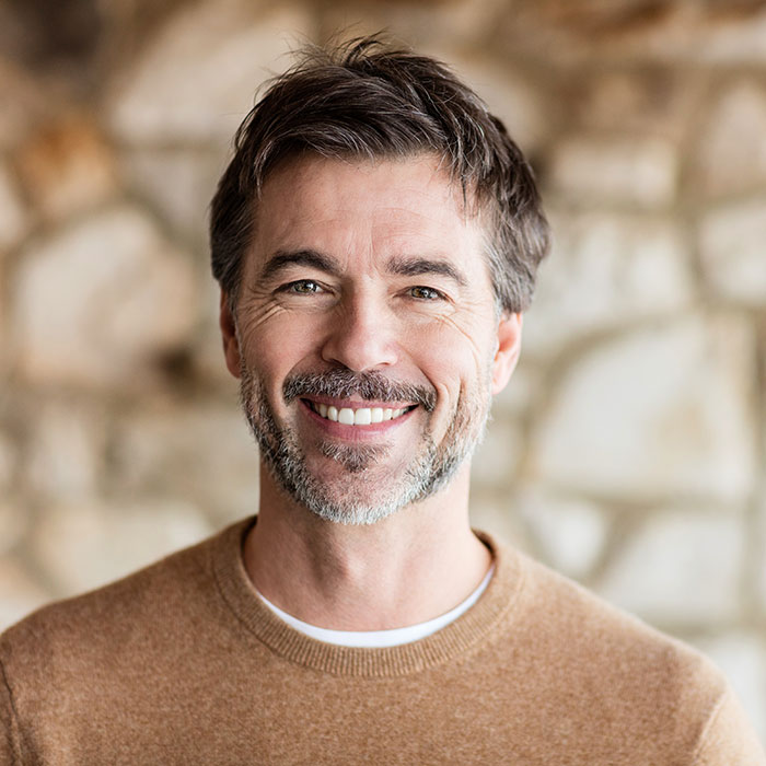 mature man smiling